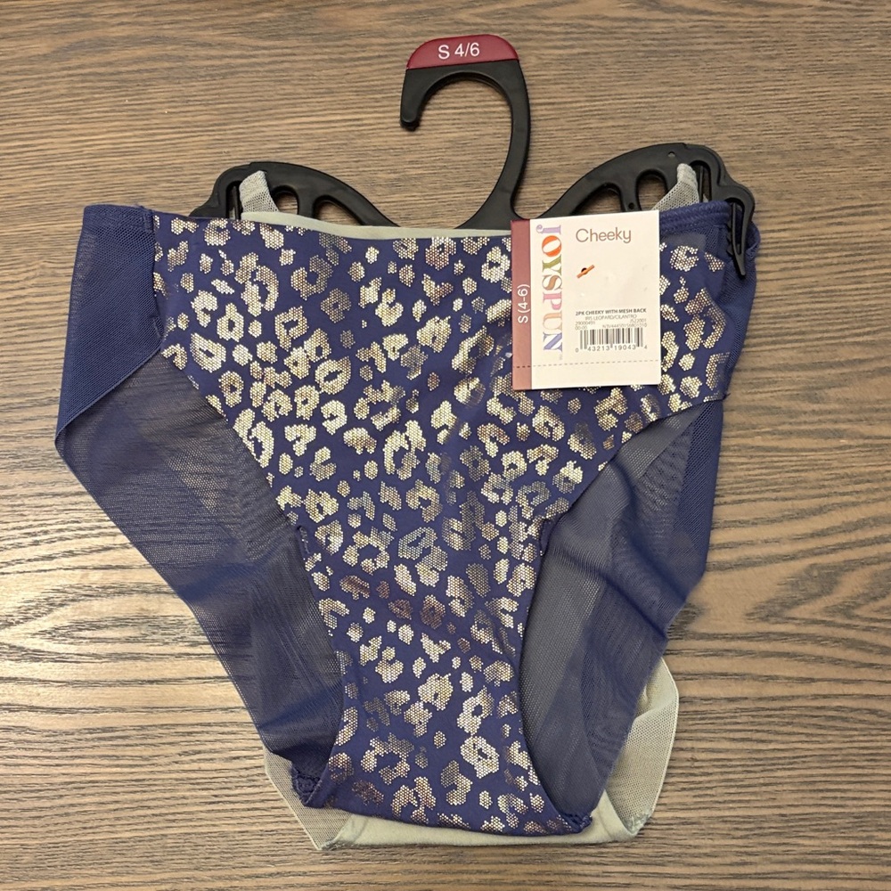 Blue Leopard Print Cheeky Bikini Bottom